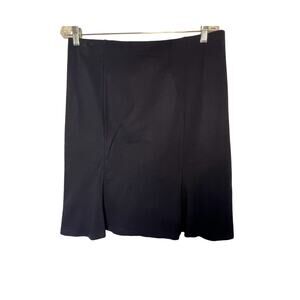 DKNY Skirt Womens Size L Blue Pull On Pleated Hem Stretch Unlined Elastic Waist